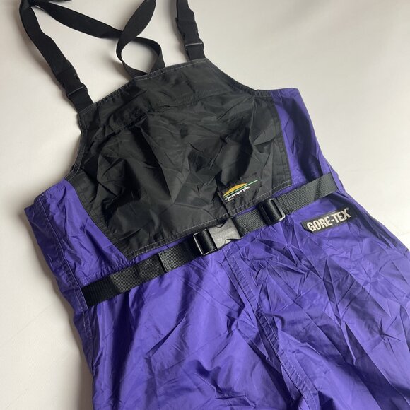 VTG Gore-Tex Bibs snowpants chlorophylle CANADA MADE Men Sz S 90s Purple Retro - Picture 9 of 16